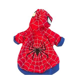 Marvel  Spider-Man Pet Costume Size XS Hooded Spider Man Leash Hole